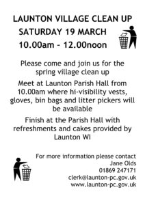Launton Village Clean Up – Saturday 19 March 22