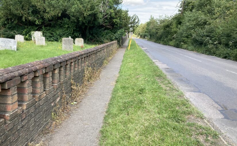 Bicester Road pavement works outside the Church