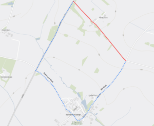 Map of road closure north of Stratton Audley