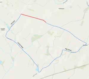 Map of Road Closure near Godington